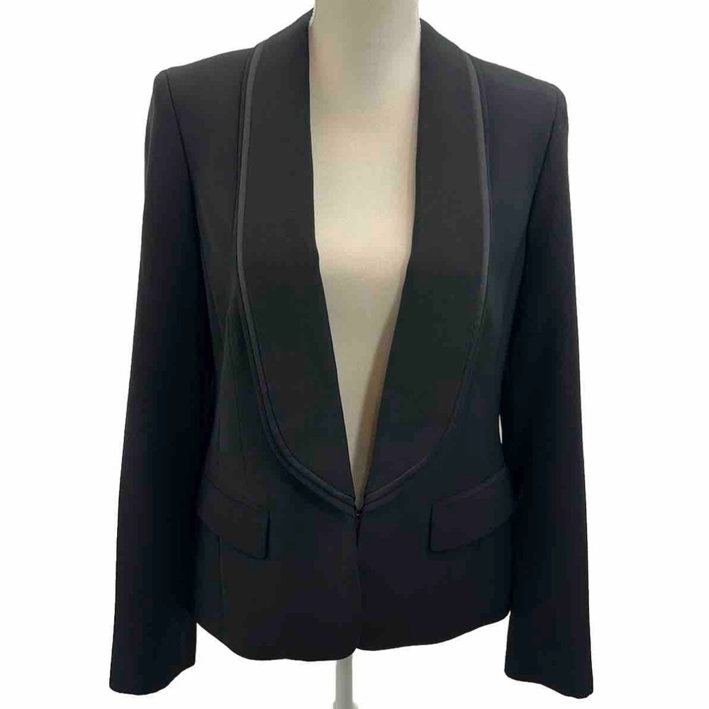 NWT Anne Klein Black Tuxedo Jacket with Satin-Trimmed Shawl Collar